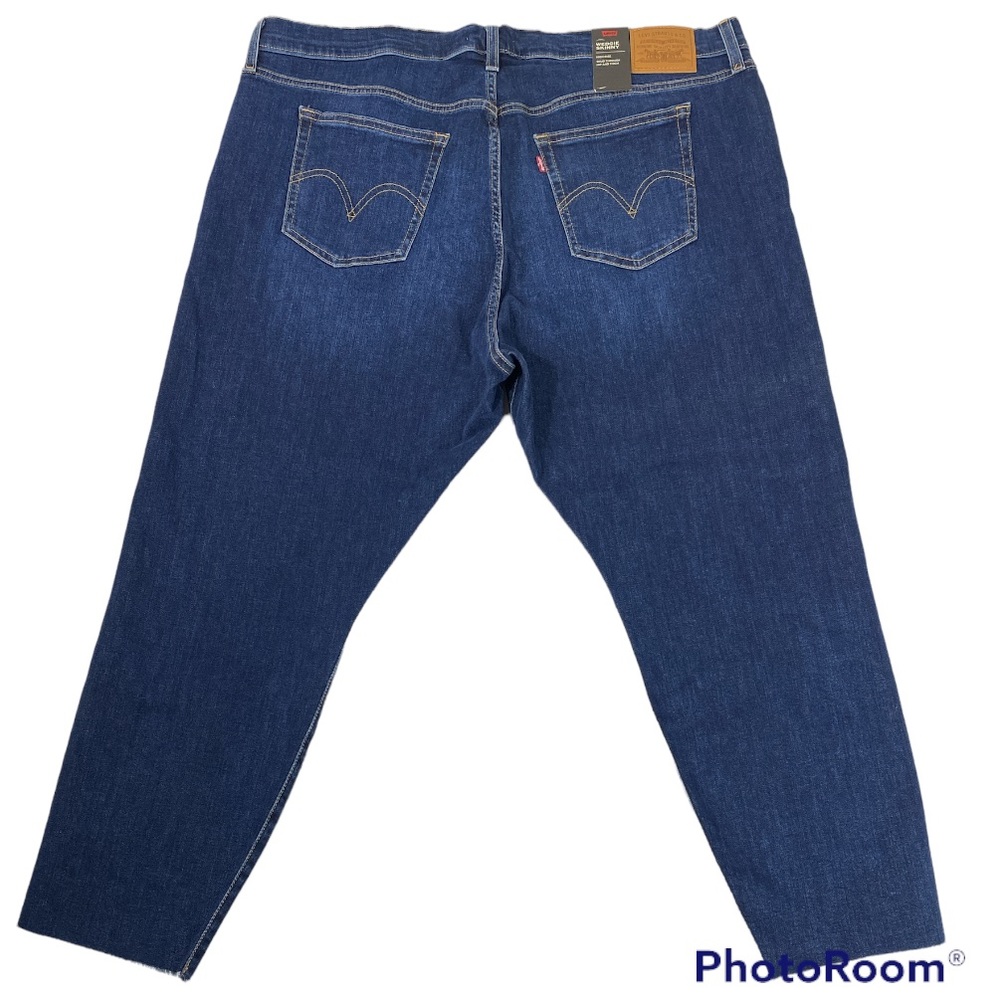 Levis Big E Jeans Wedgie Skinny Womens SZ 22W Crop Raw Hem Button Fly Plus - Picture 5 of 16